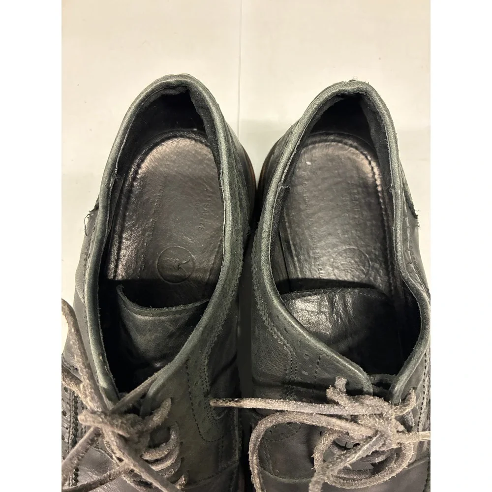 AllSaints Escher Brogues Oxford Shoes Mens 10 Black Wingtip Lug Sole Chunky